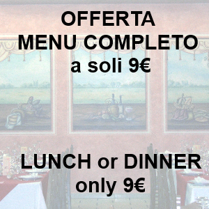 Offerta HOTEL con MENU COMPLETO prano o cena 9€